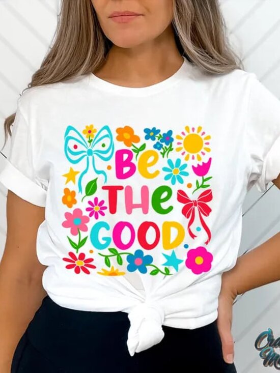Tops - Be The Good Shirt, Floral Bow Tee, Cute Floral Shirt
